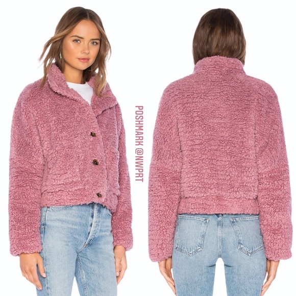 Tularosa Jackets & Blazers - TULAROSA ♡ Clara Mauve Pink Teddy Puffer Jacket Coat XXS XS